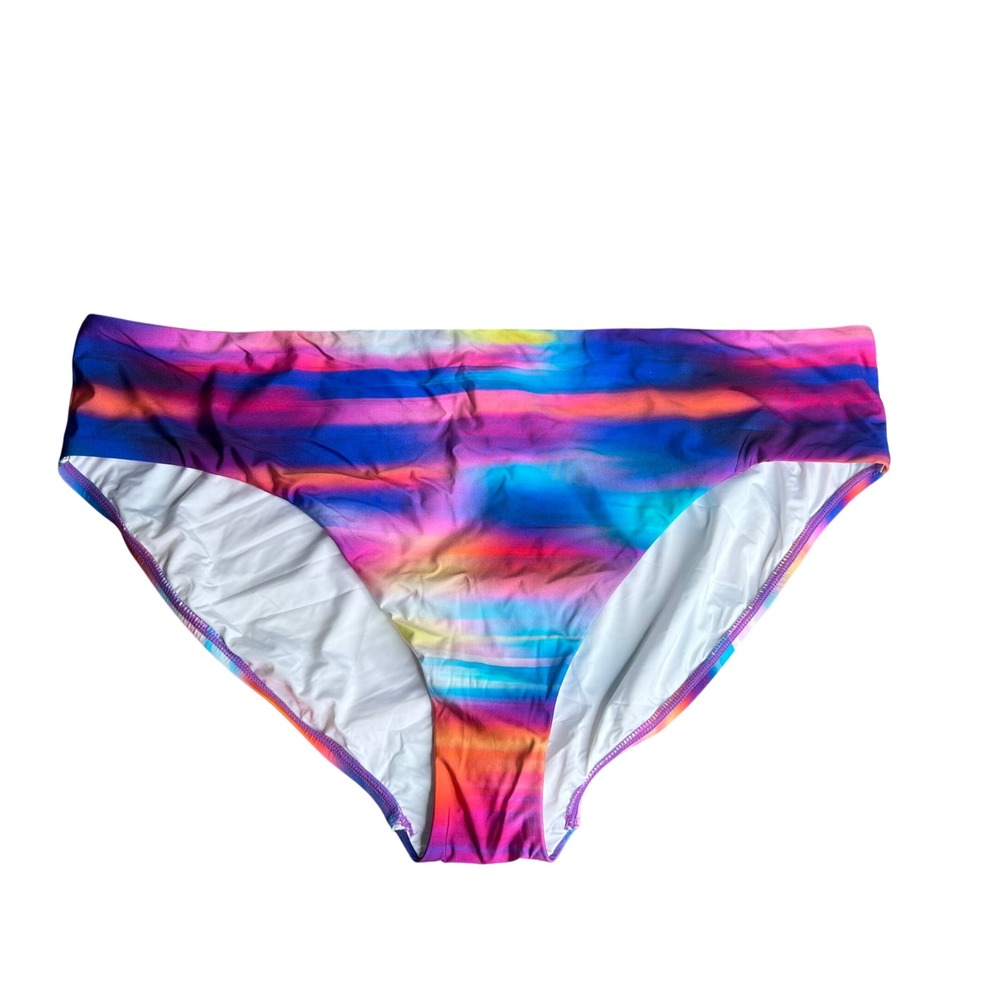 La Blanca Swim Bikini Bottoms Plus Sz 22W Multi Striped Tummy Control NWT